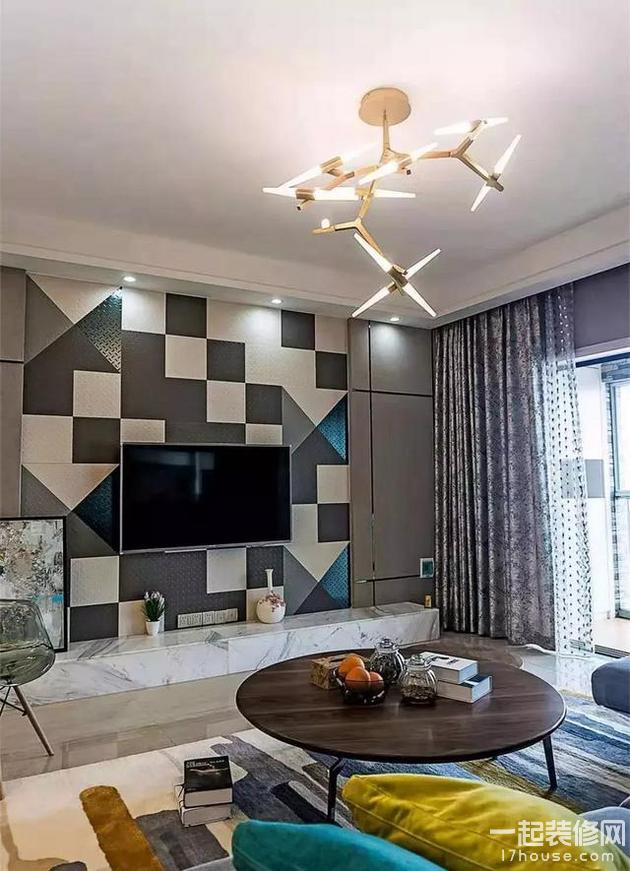 118平的现代风三居室，电视背景墙做得好有个性！